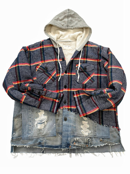 Sample Shearling Fleece 50/50 Hybrid Flannel Hood