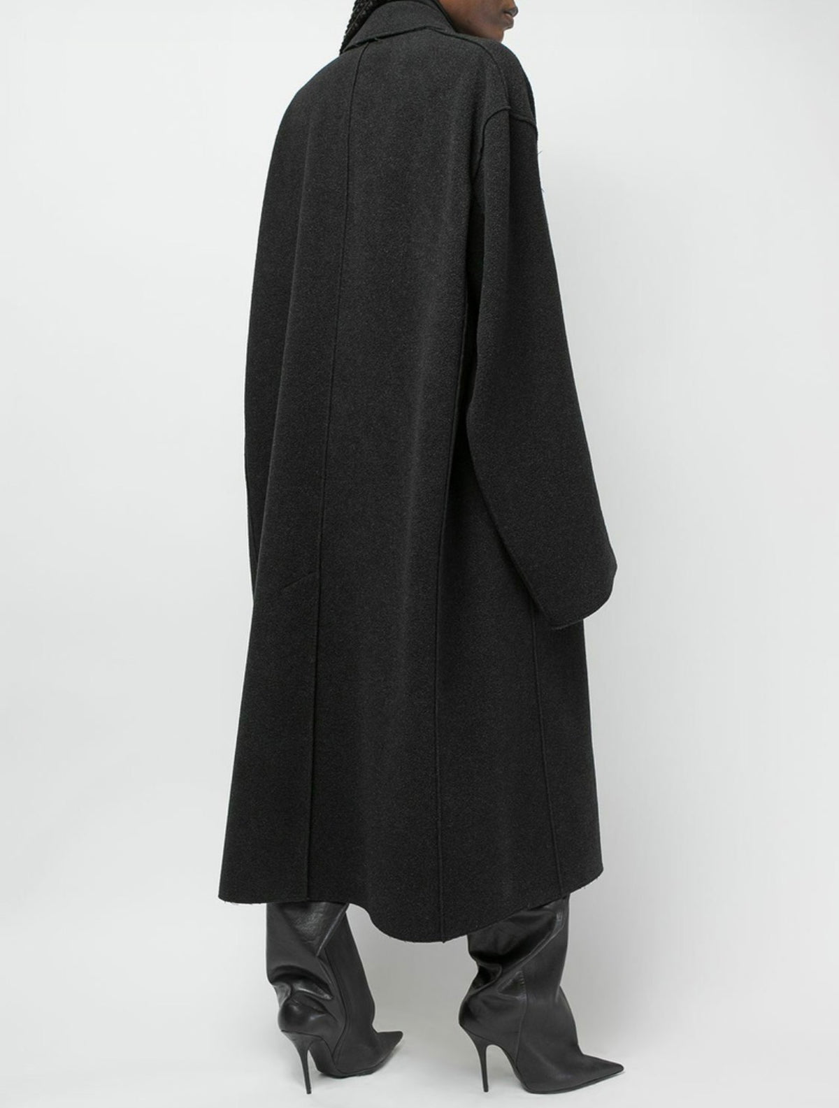 Brushed Cashmere Distressed Oversized Coat
