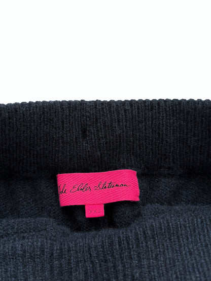 Navy Cashmere Relaxed Shorts