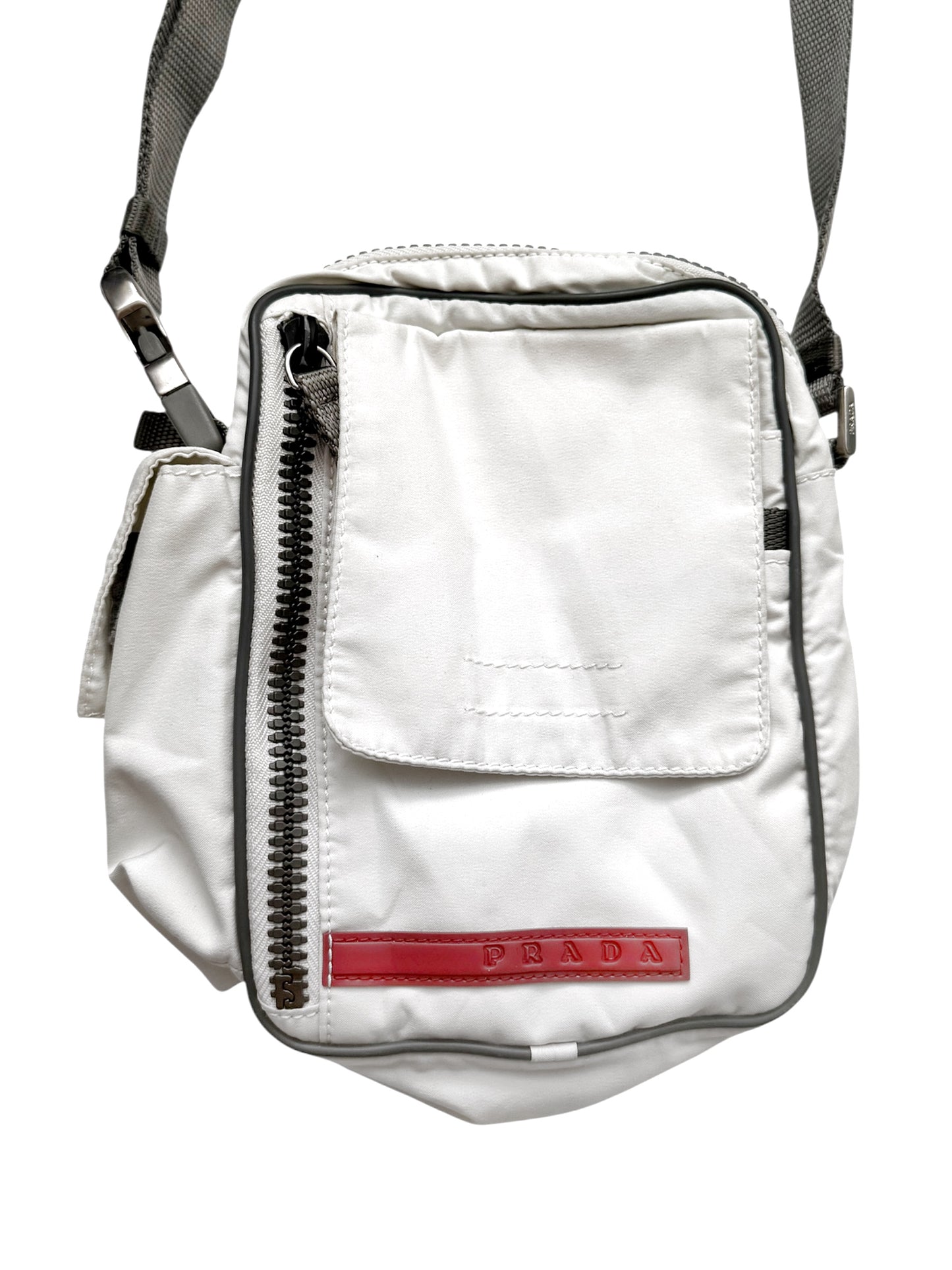 1999 White Nylon Crossbody Bag