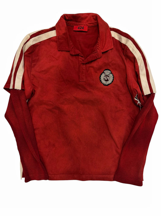 Overdyed Crest Rugby Longsleeve Thermal Shirt