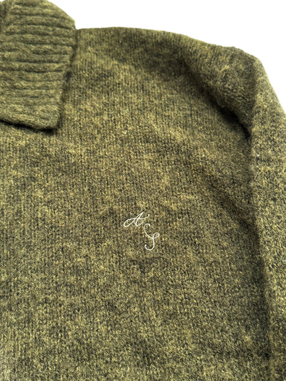 Logo Embroidered Kabriel Wool Cardigan Polo