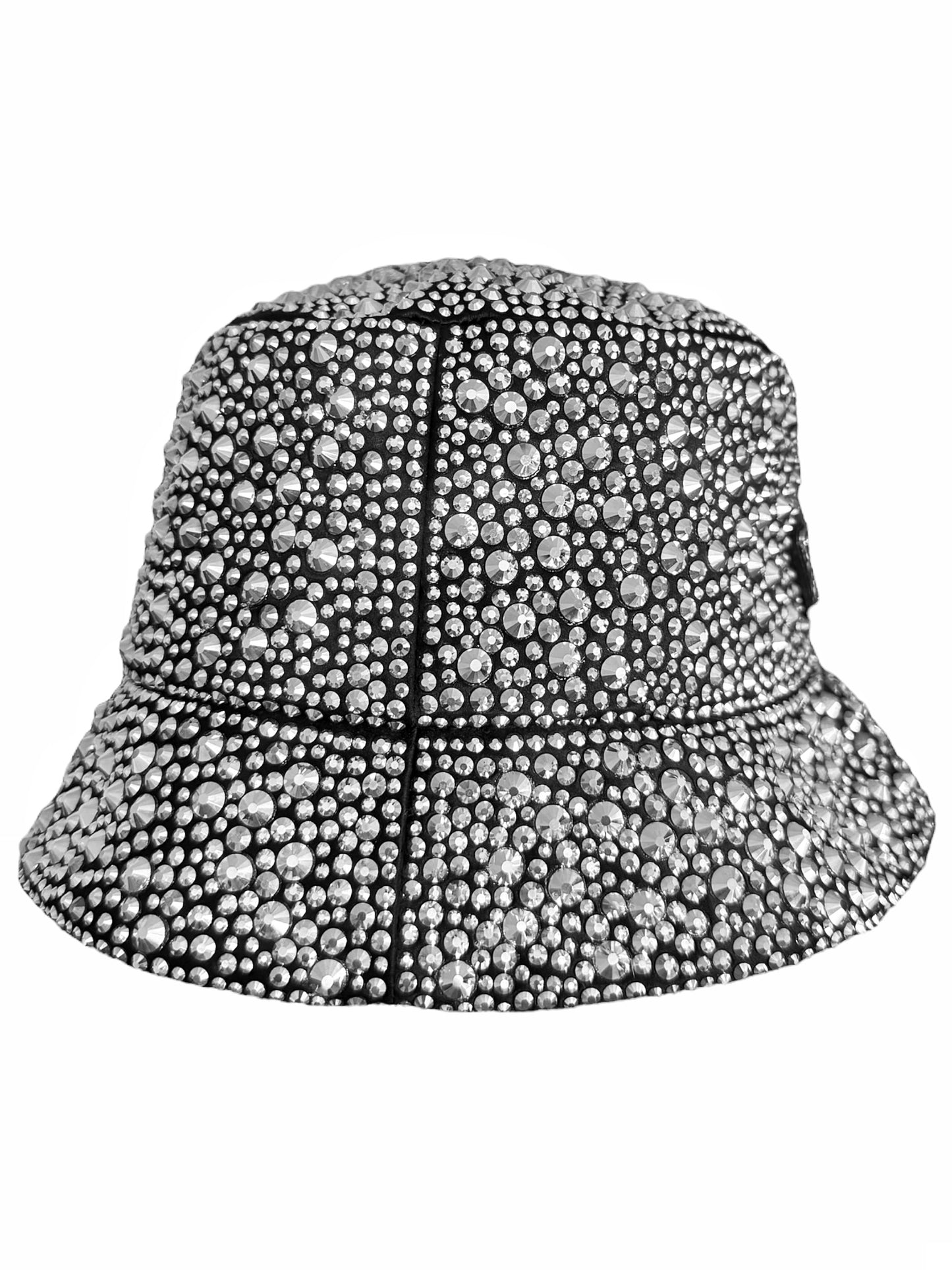 $2650 Crystal Covered Silk Satin Bucket Hat