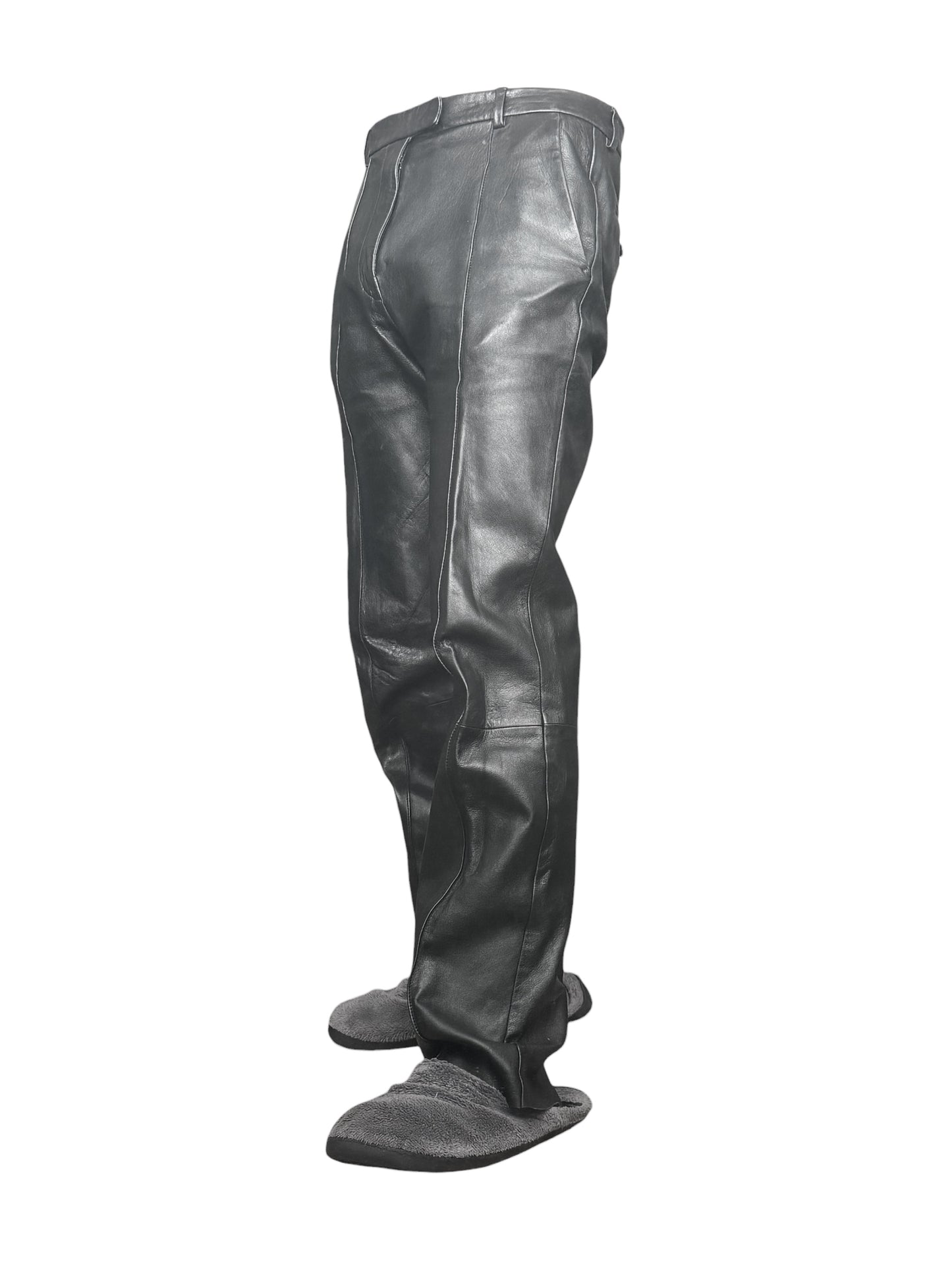 Lambskin Leather Pleated Trouser Pant