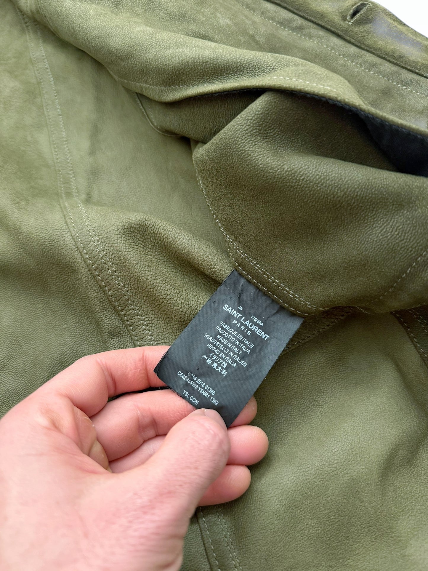 2016 Hedi Era Goat Leather Military Jacket