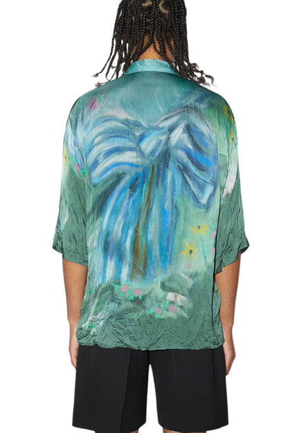 Wrinkle Rayon Abstract Shirt