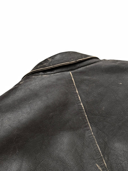 Distressed Leather Trompe L’oeil Blazer