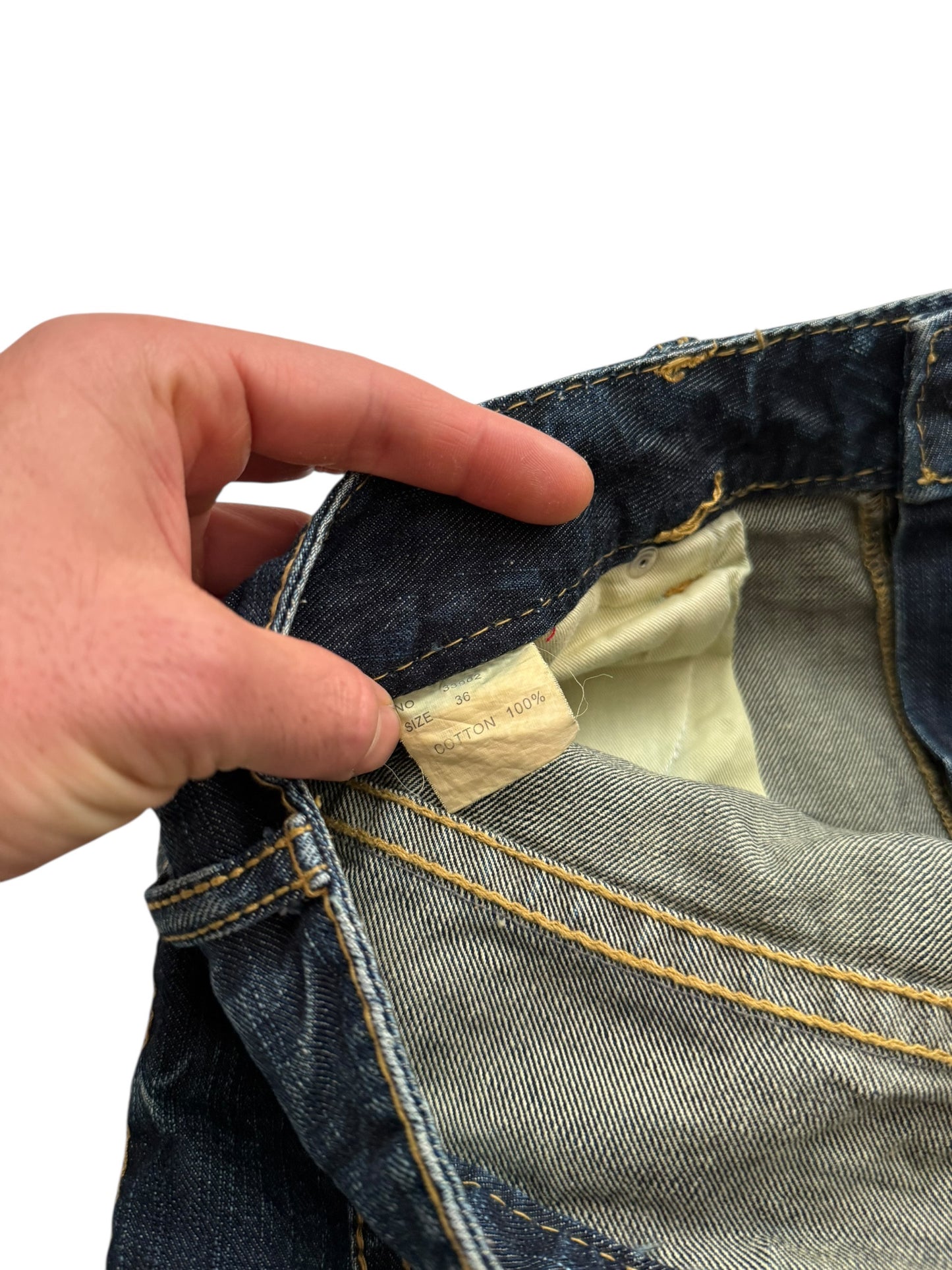 Heavy Embroidered Whisker Denim