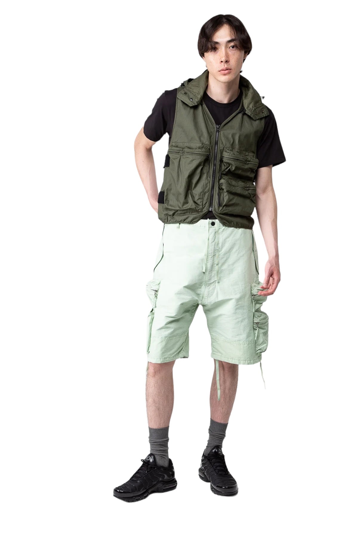 “Puf” Multipocket Mint Parachute Cargo Shorts