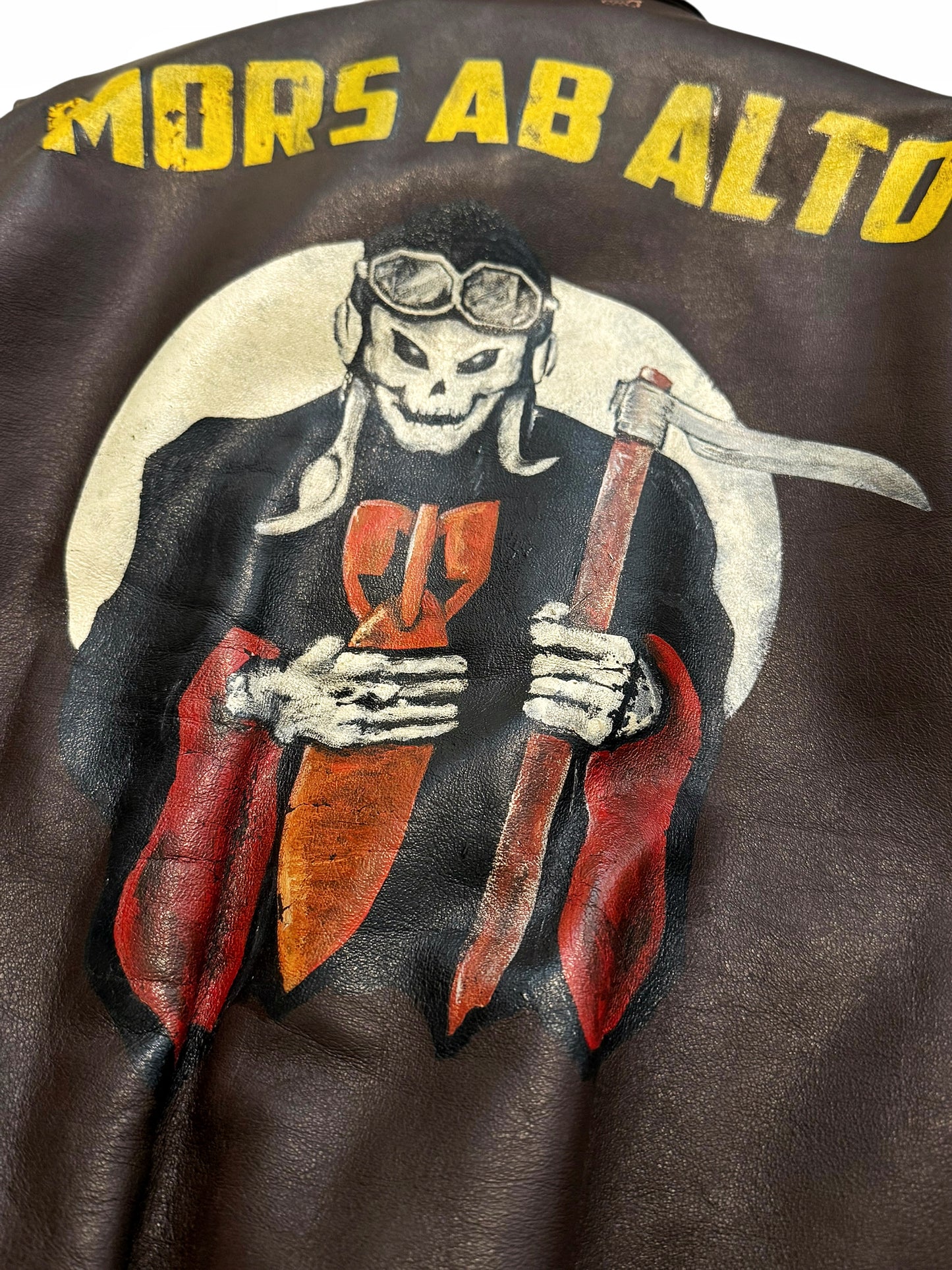 Repro A-2 Dubow Horse Leather Hand Painted Death Jacket