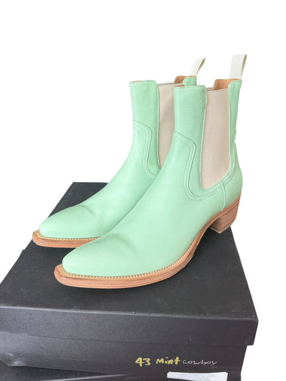 Mint Leather Cowboy Chelsea Boot