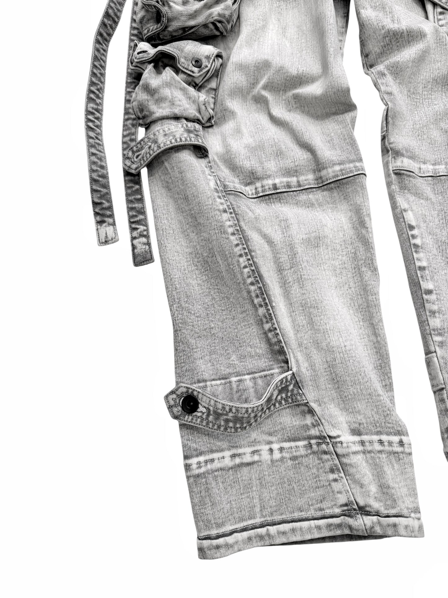 White Degrade Wash Gasmask Cargos