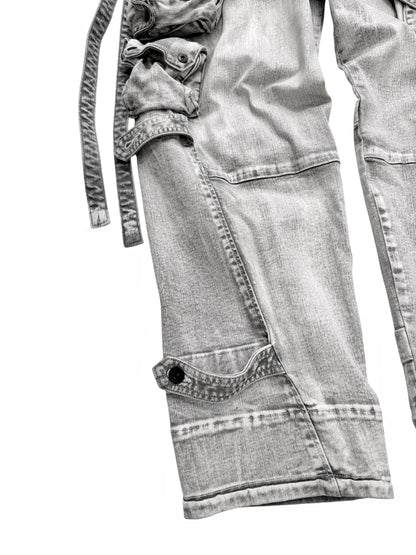 White Degrade Wash Gasmask Cargos