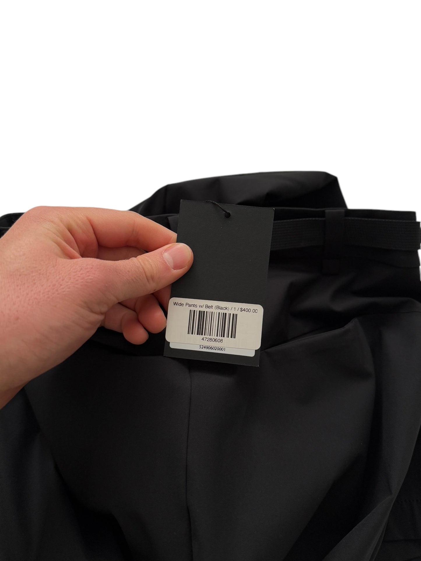 Belted Baggy Tech Trousers (Black)