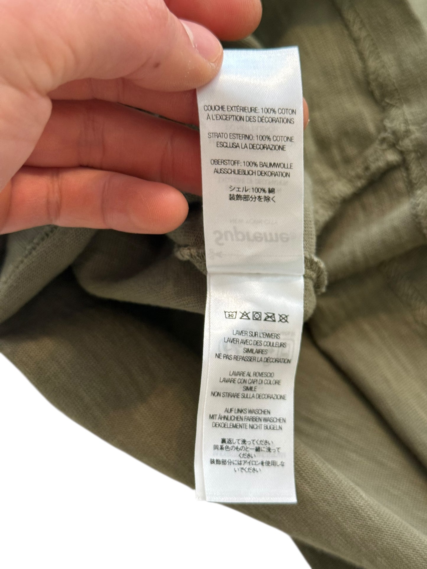 Olive Old English Cut Sew Shirt