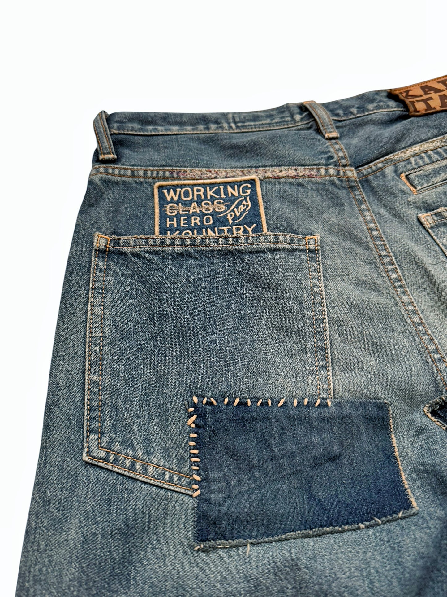 Katsuragi Boro Patchwork Kountry Baggy Denim