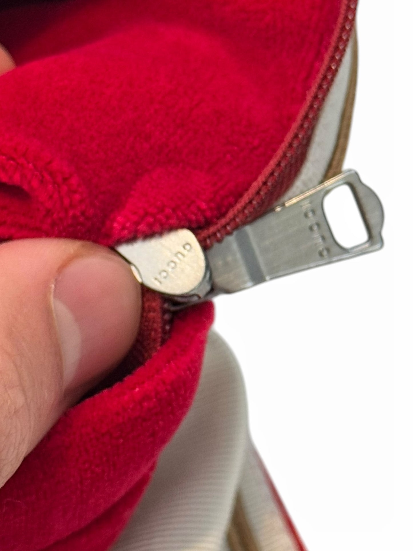 Chain Stitch Goth Logo Red Velvet Shorts