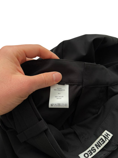 Belted Baggy Tech Trousers (Black)