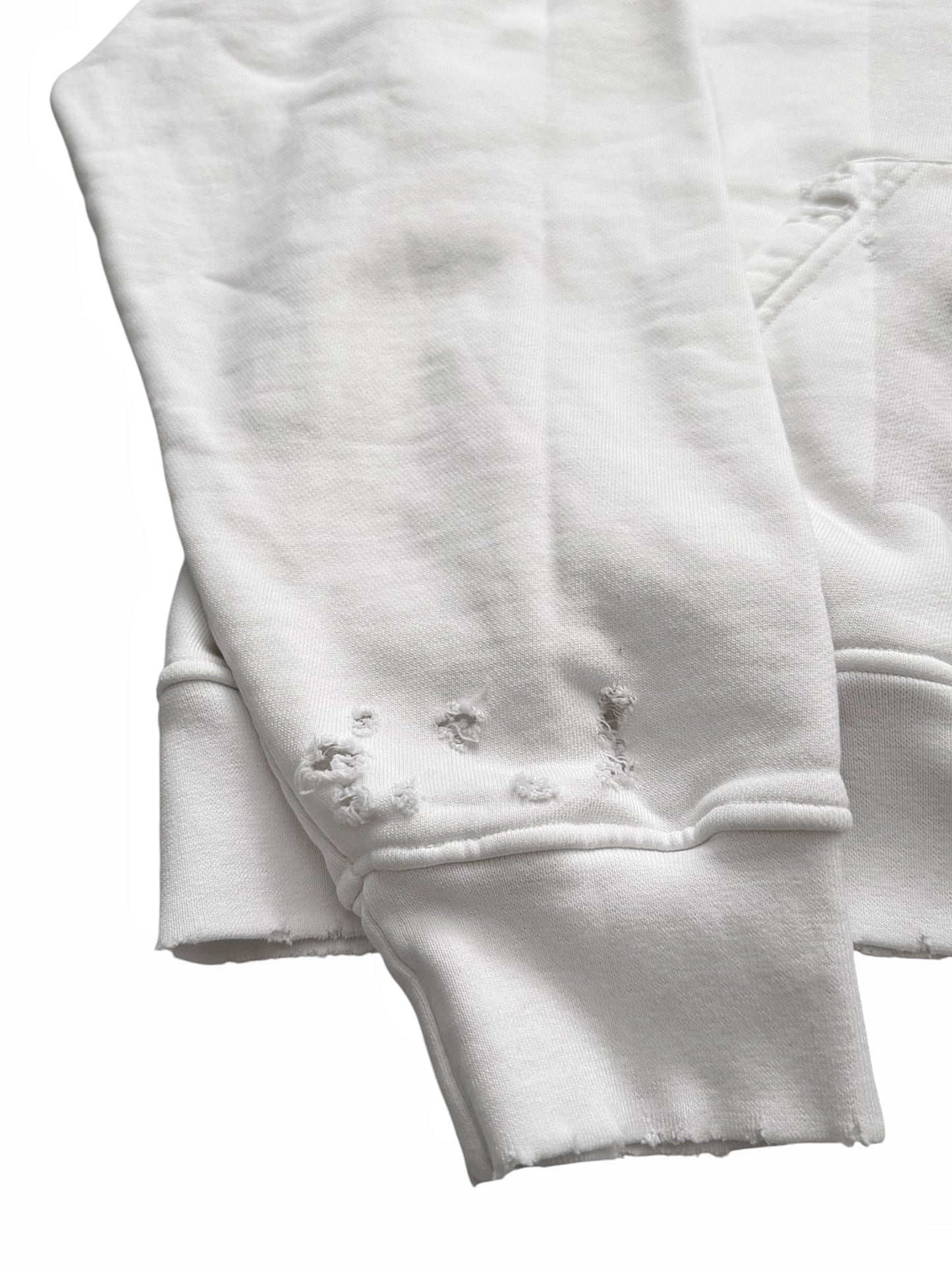 Bone Saw Photograph Distressed White Hoodie