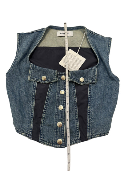 Cropped Bustier Denim Top