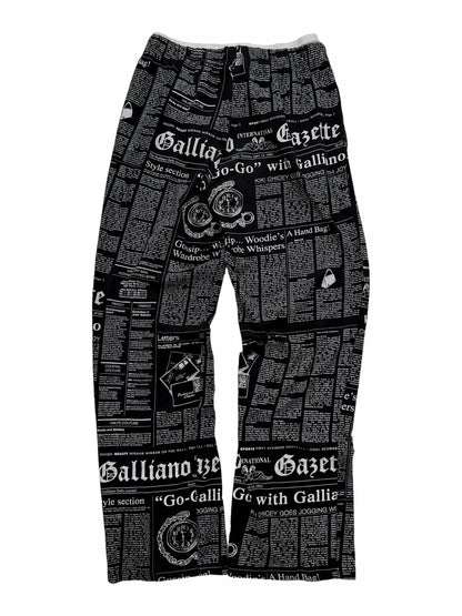 FW2000 Gazette Newspaper Print Pants