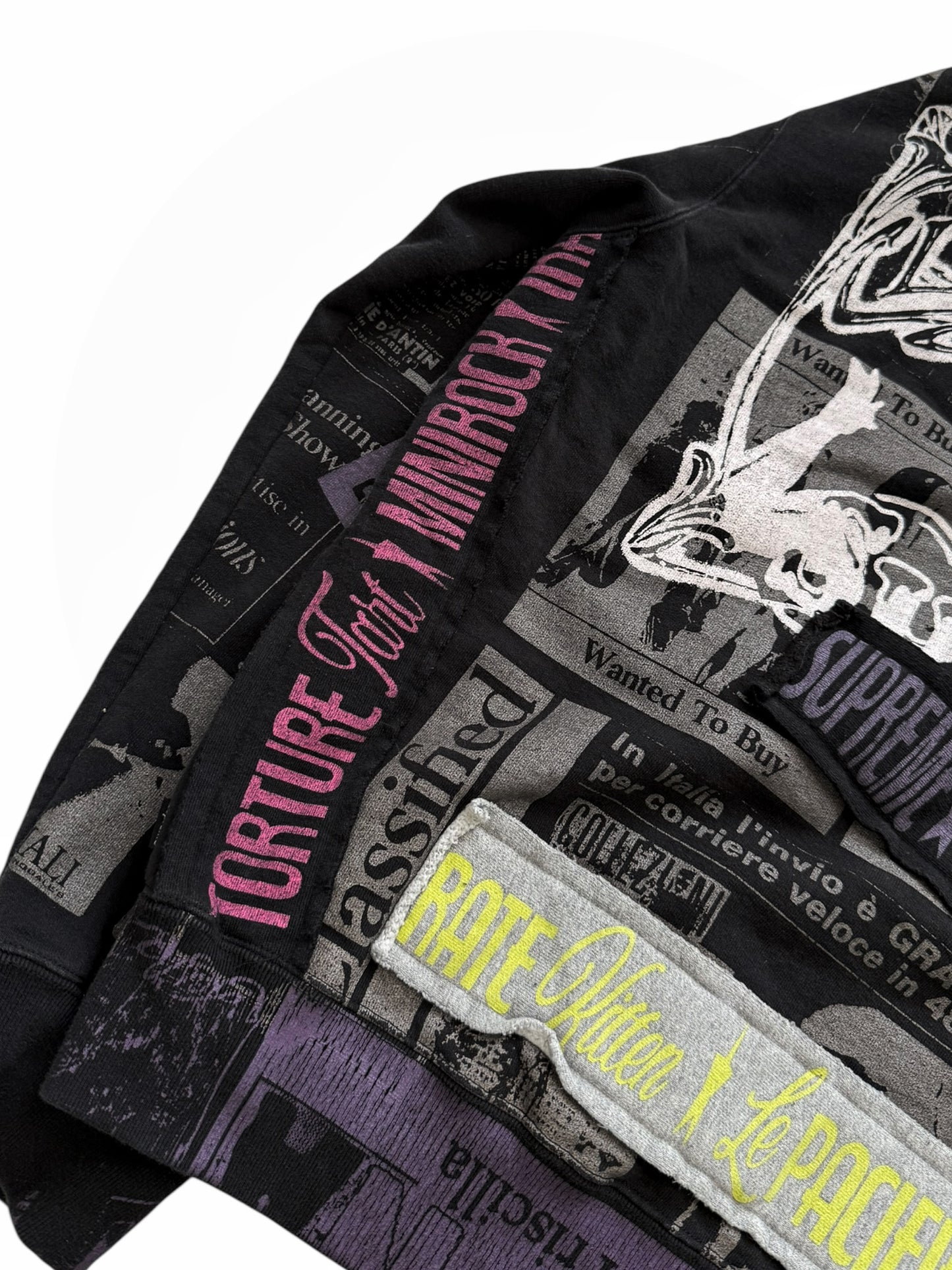 Collage Patchwork Zip Hoodie