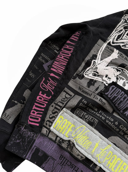 Collage Patchwork Zip Hoodie