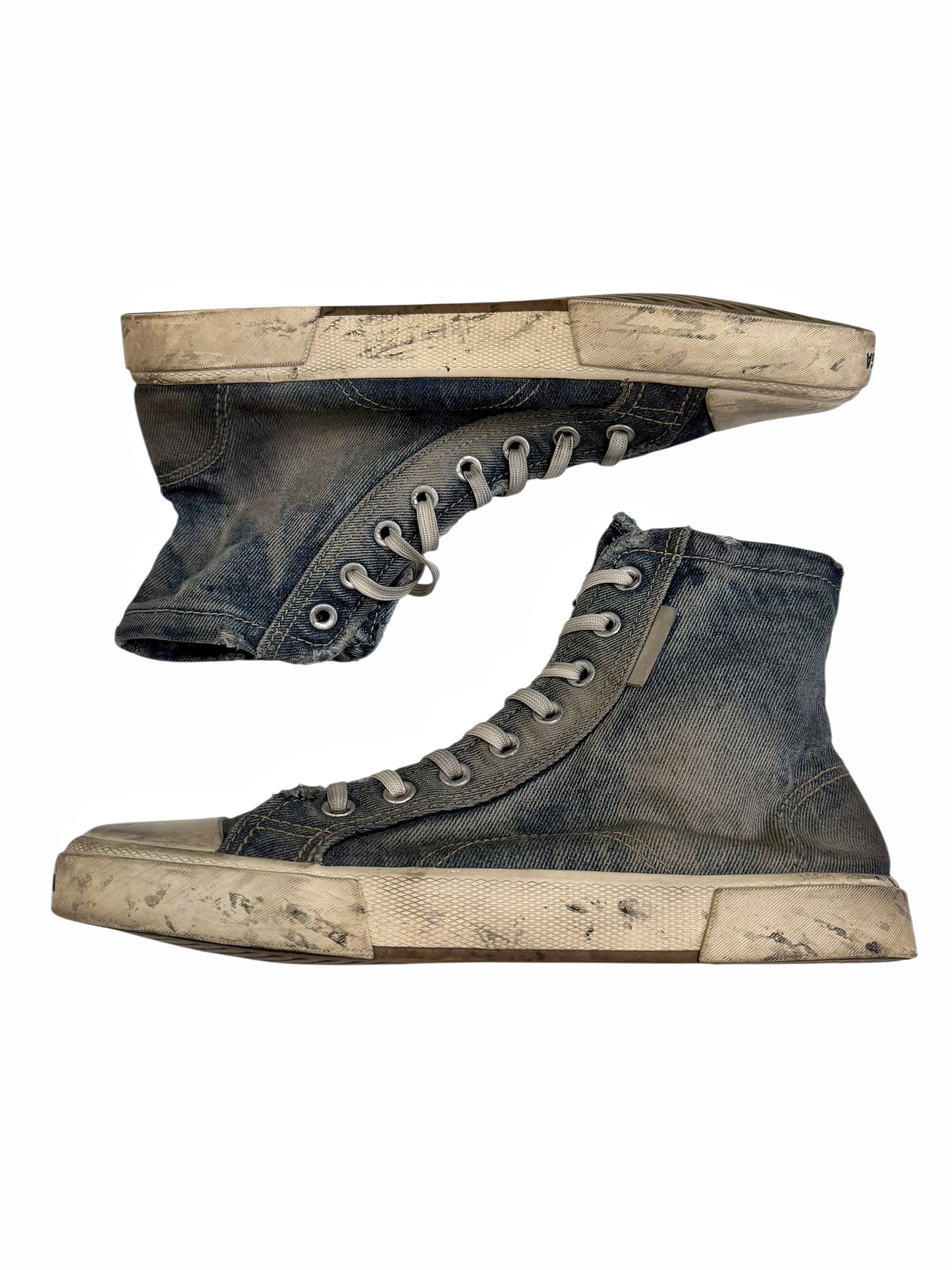 Denim Jeans Destroyed Blue Paris High Sneaker