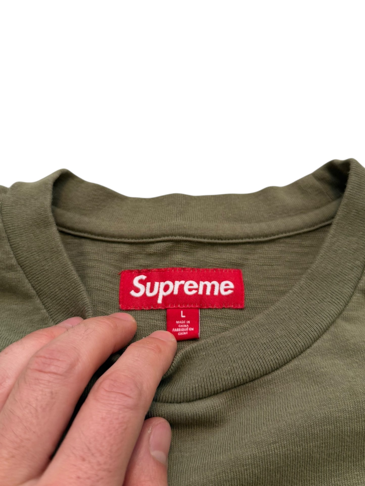 Olive Old English Cut Sew Shirt