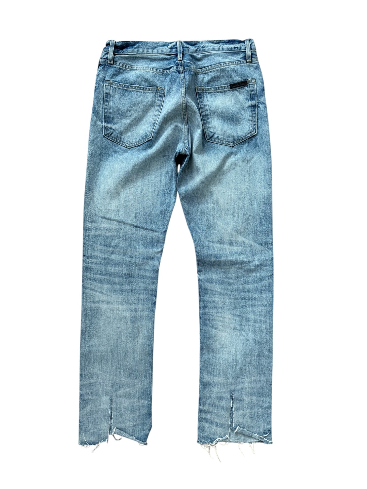 Distressed Holy Water Wash Denim