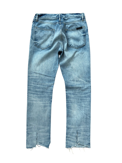 Distressed Holy Water Wash Denim