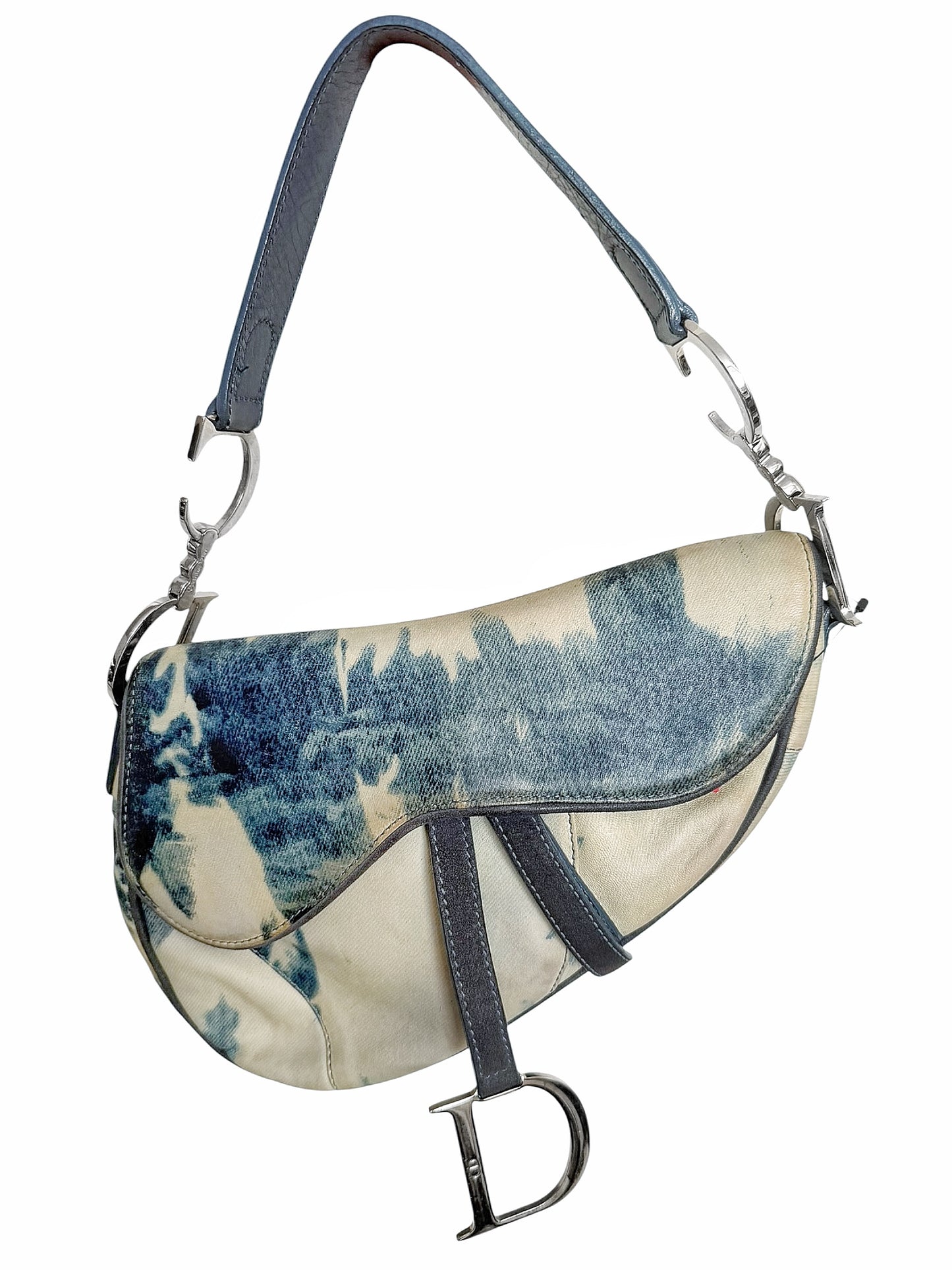 2000’s Galliano Tie Dye “Denim” Leather Saddle Bag