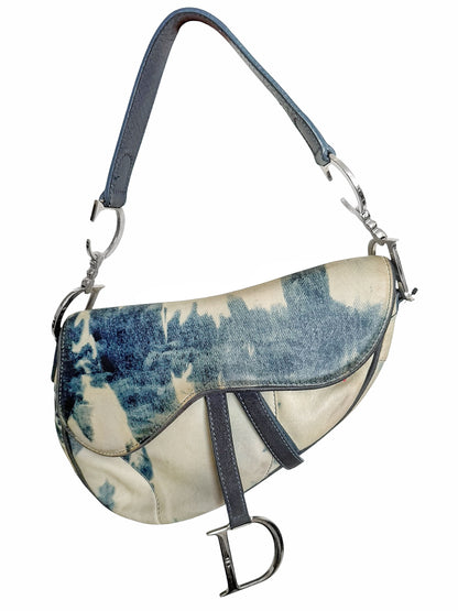 2000’s Galliano Tie Dye “Denim” Leather Saddle Bag