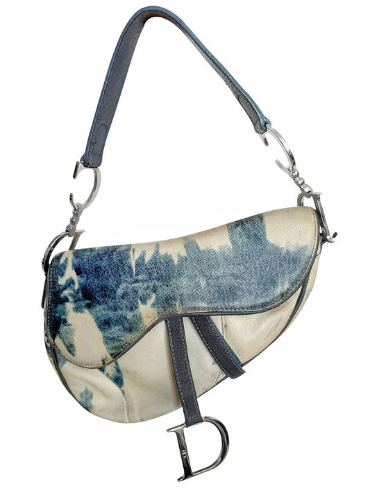 2000’s Galliano Tie Dye “Denim” Leather Saddle Bag