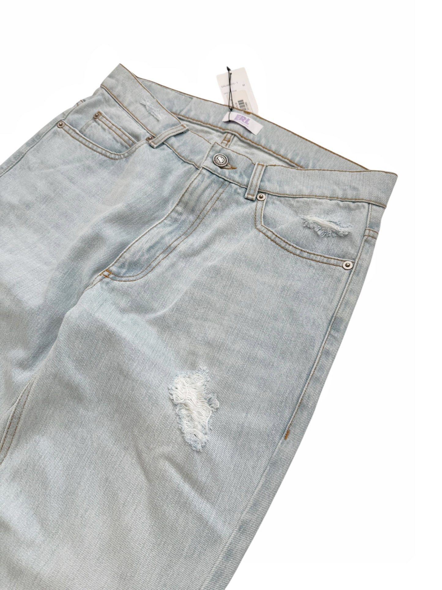 Beach Light Wash Distressed Flare Denim Jeans