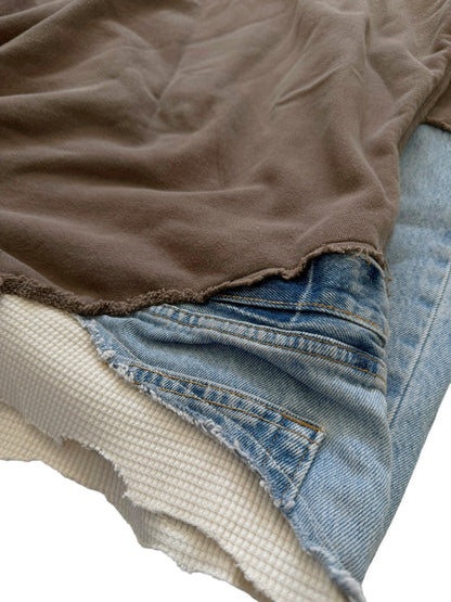 Sample Cocoa Brown Denim Fragment Hybrid Hoodie