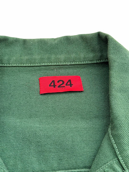 2017 Green Paisley Bleached Green Trucker Jacket