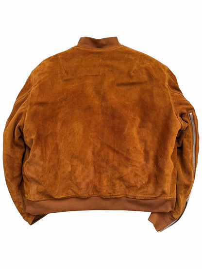 Trompe Leoil Leather “Corduroy” Bomber Jacket