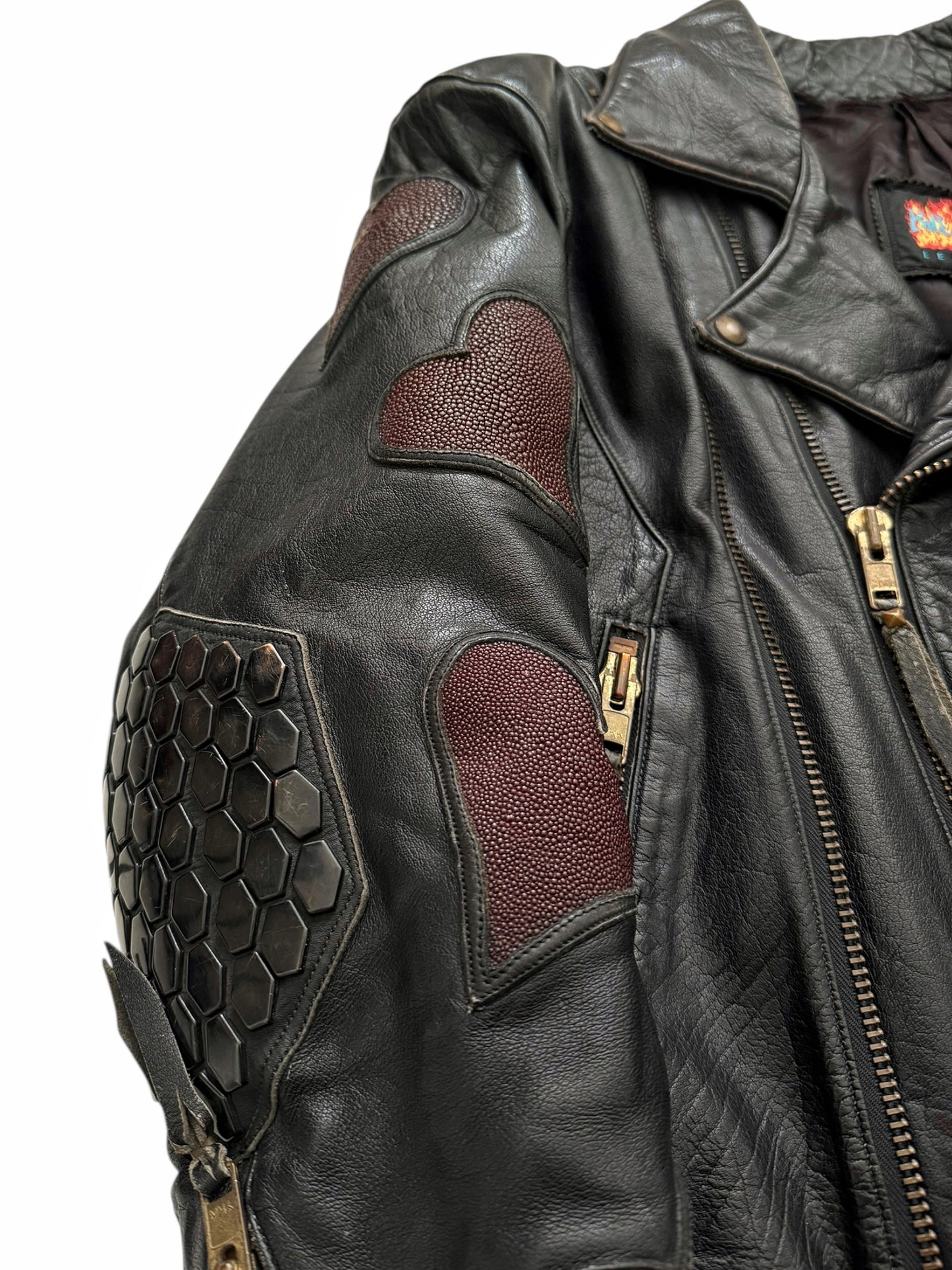 1980’s Custom Order Brass & Stingray Armored Leather Jacket