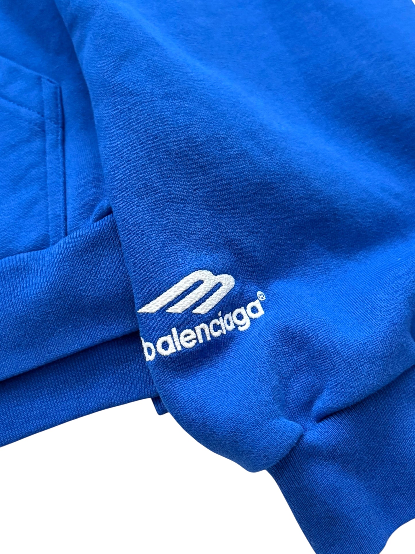 Soccer Crest Football Logo Hoodie Blue