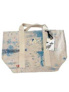 Paint Splattered Tote Upcycled Vintage Bag