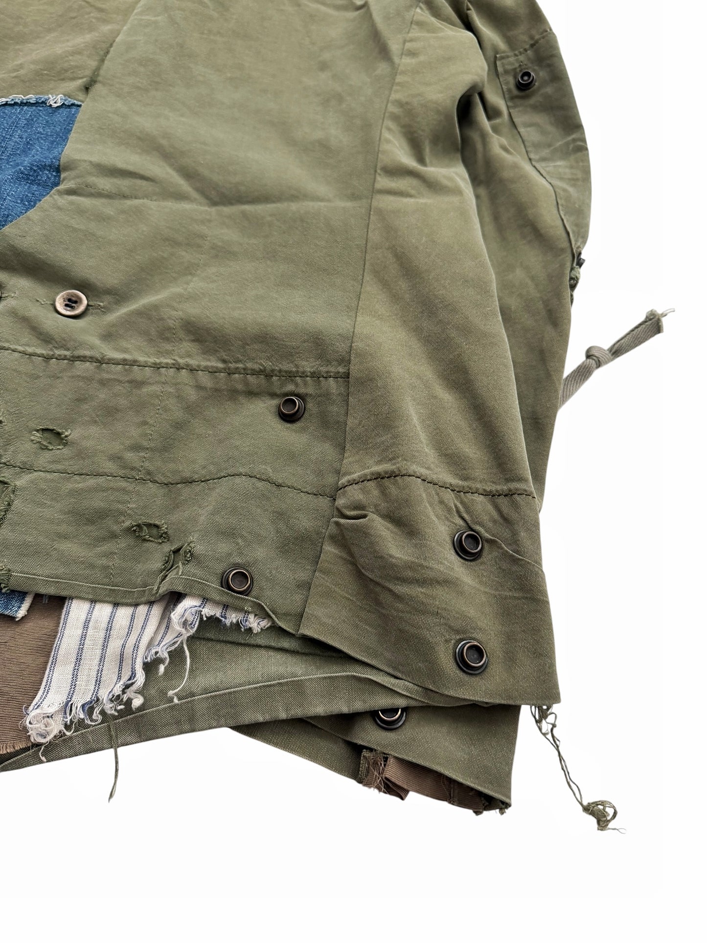 2014 Duffle Lee Denim Split Army Jacket Coat