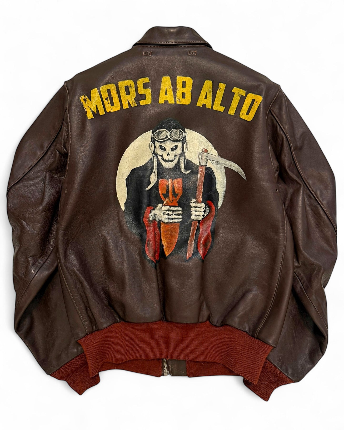 Repro A-2 Dubow Horse Leather Hand Painted Death Jacket