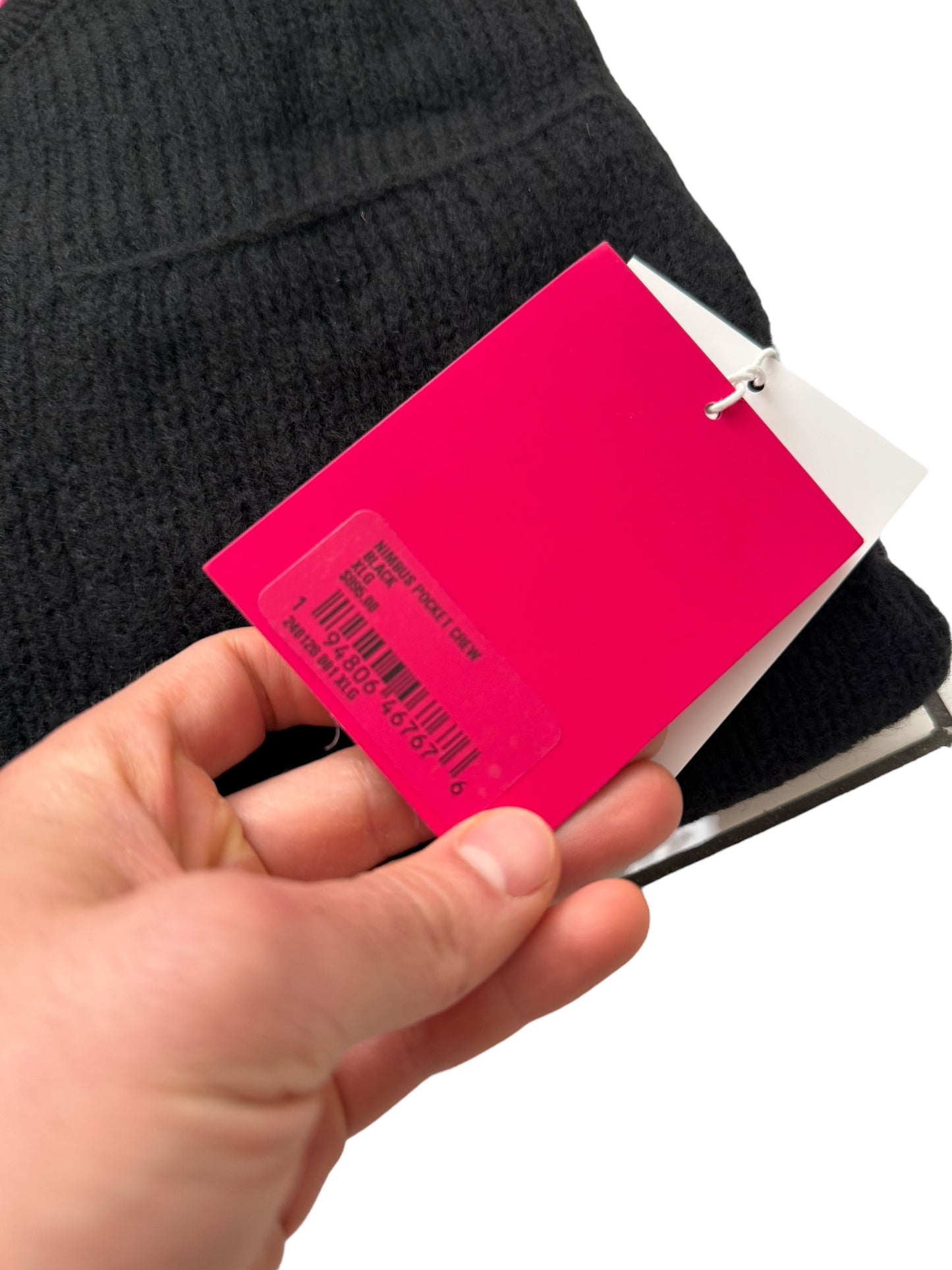 Cashmere Black Nimbus Pocket Crewneck Sweater