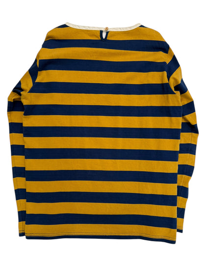 Mustard Navy Stripe Border Crew