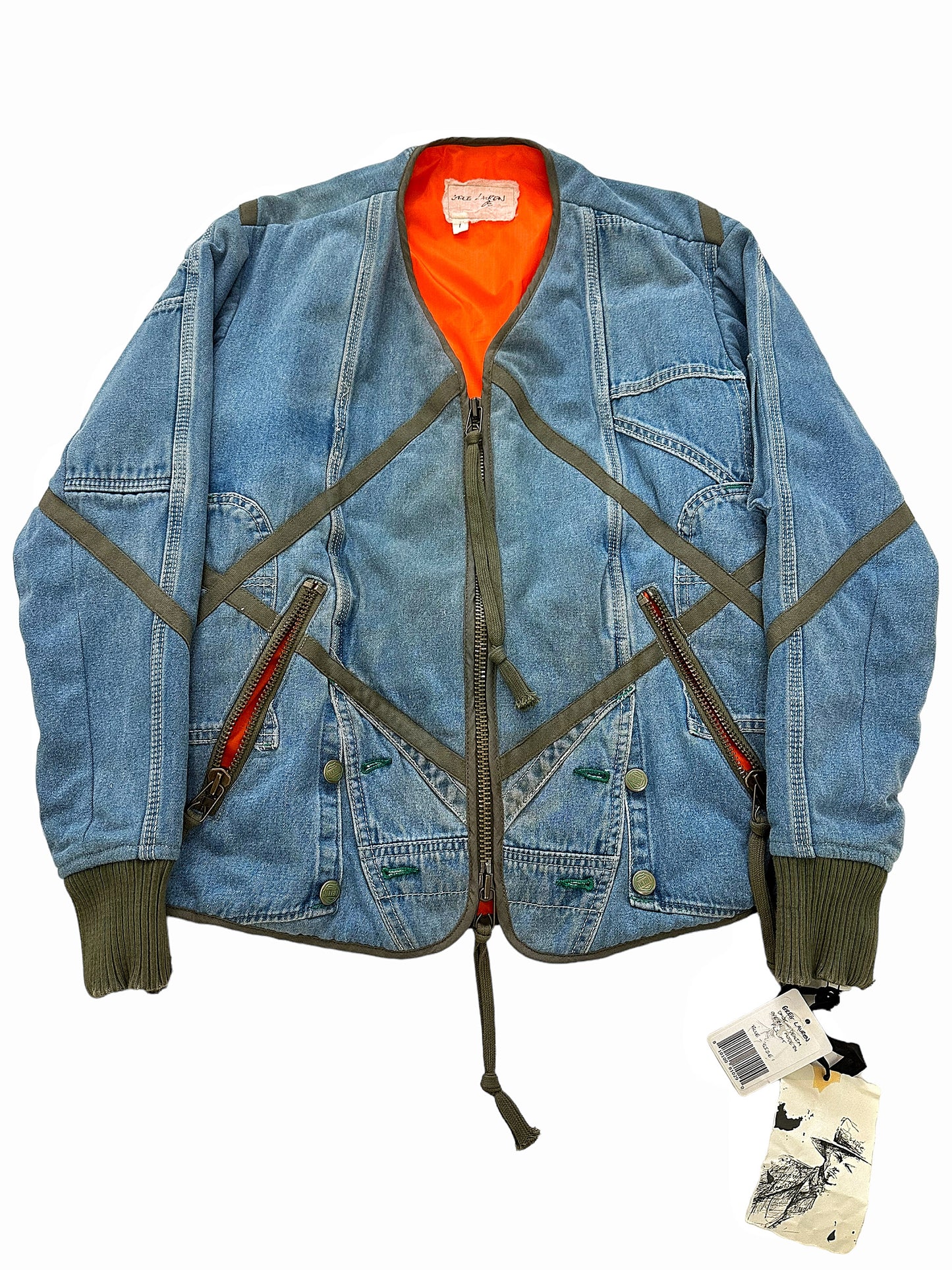 Denim Vintage Overall Cargo Modern Flight Jacket