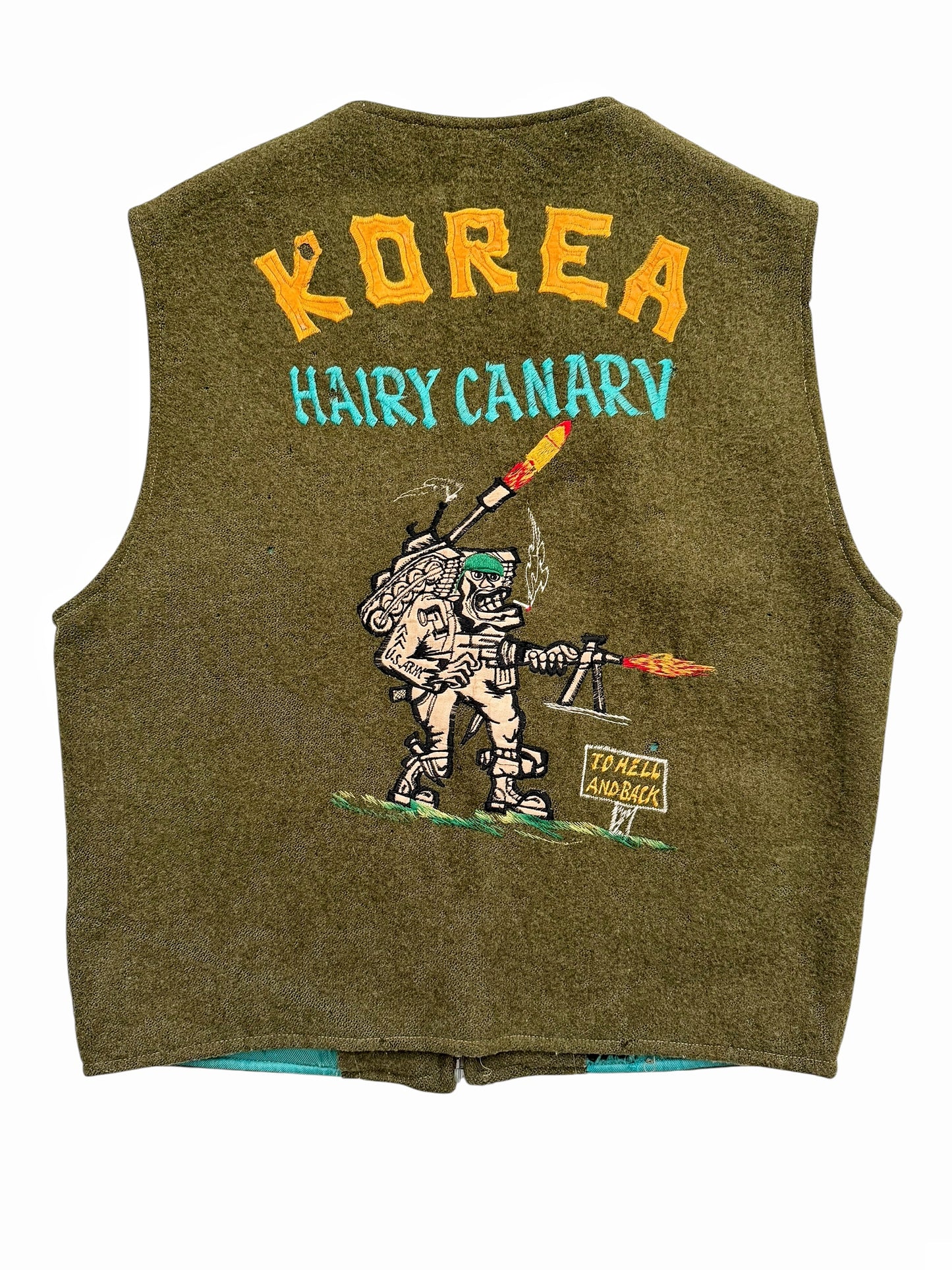 1960’s Korea War Souvenir Wool Vest (Hairy Canary)