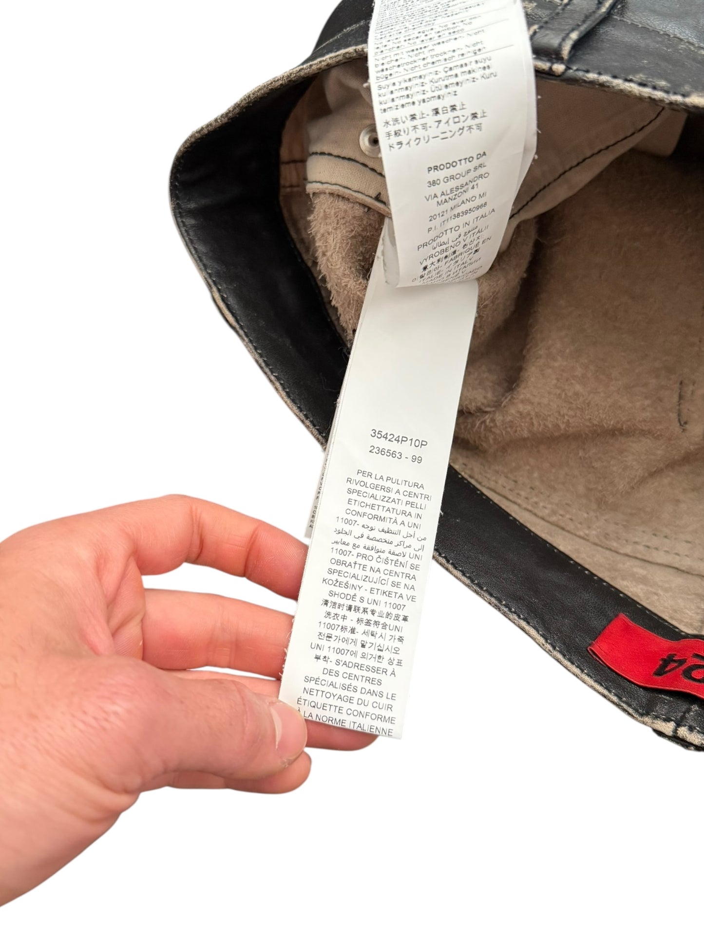 5 Pocket Rub Off Leather “Denim” Pants