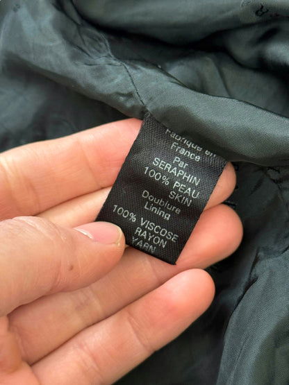 Long Chore Work Leather Zip Jacket