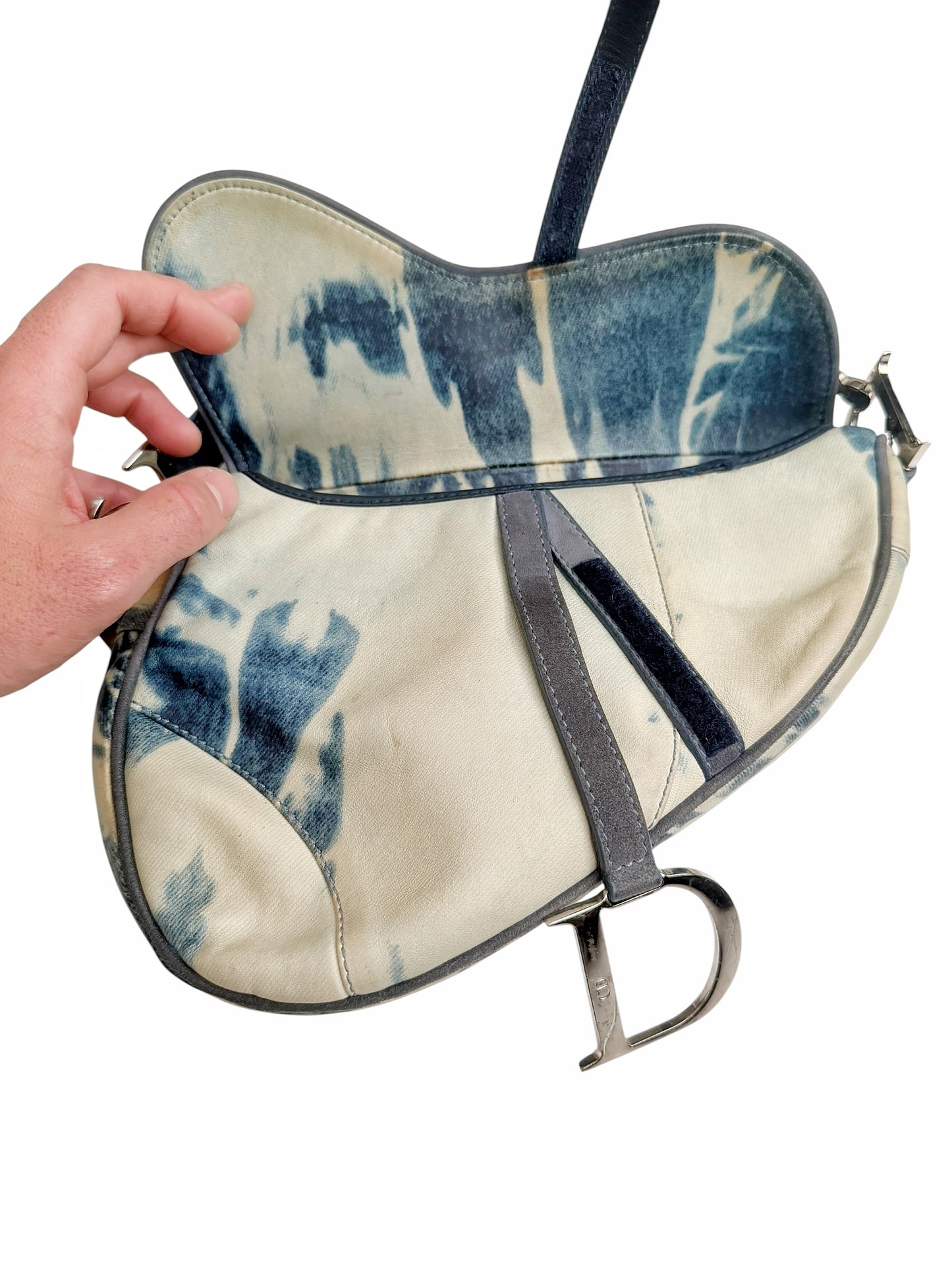2000’s Galliano Tie Dye “Denim” Leather Saddle Bag